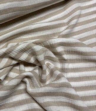 Madeline beige stripes - double gauze / tetra