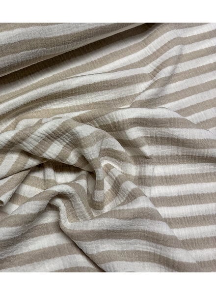 Madeline beige strepen - double gauze / tetra