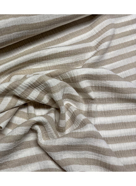 Madeline beige stripes - double gauze / tetra
