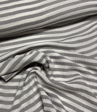 Madeline light grey stripes - double gauze / tetra
