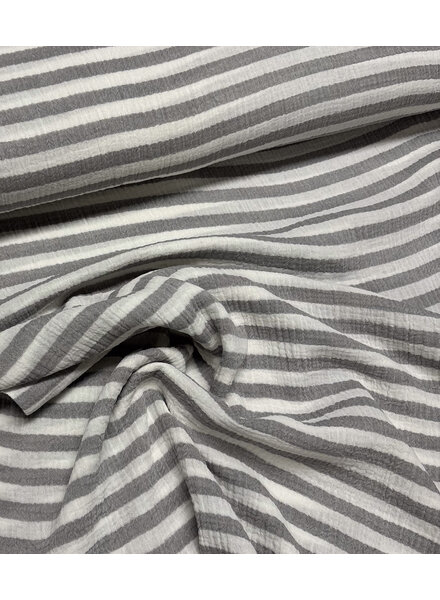 Madeline light grey stripes - double gauze / tetra