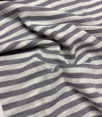 Madeline blue-grey stripes - double gauze / tetra