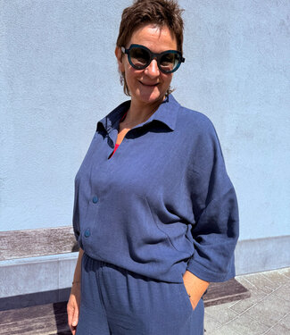 steel blue - beautiful viscose linen blend
