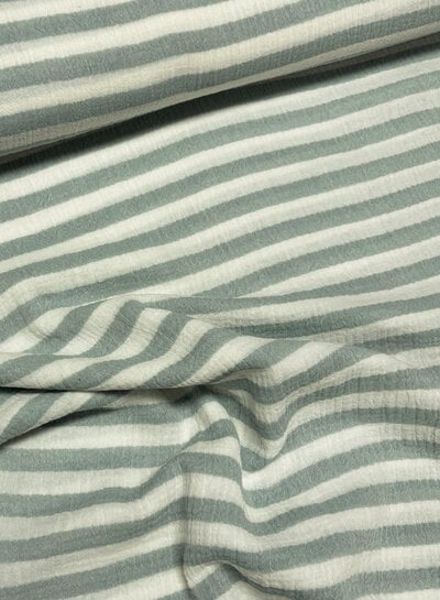Swafing mint blue stripes - double gauze / tetra