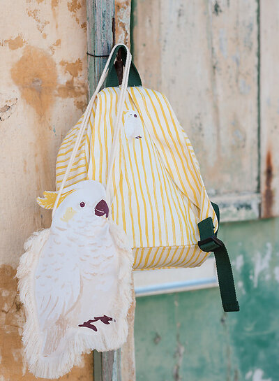 See You at Six wiggly verticals - geel - katoen canvas gabardine - papyrus crème