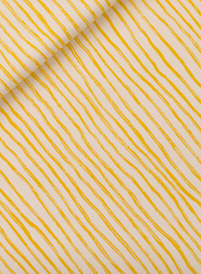 See You at Six wiggly verticals - geel - katoen canvas gabardine - papyrus crème