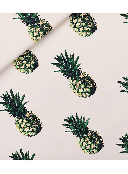 See You at Six pineapples - katoen canvas gabardine - papyrus crème