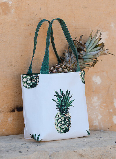 See You at Six pineapples - katoen canvas gabardine - papyrus crème