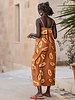 See You at Six papayas - linen viscose blend - glazed ginger brown