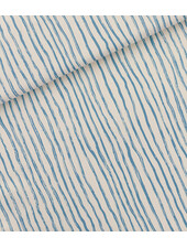 See You at Six wiggly verticals - blue - french terry - papyrus cream