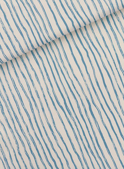 See You at Six wiggly verticals - blauw - french terry - papyrus crème