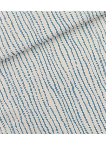 See You at Six wiggly verticals - blauw - french terry - papyrus crème