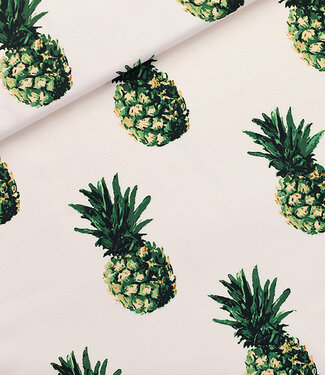 See You at Six pineapples - french terry - papyrus cream