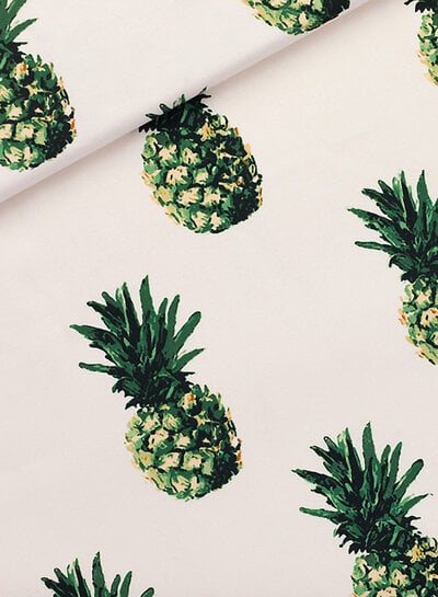 See You at Six pineapples - french terry - papyrus crème