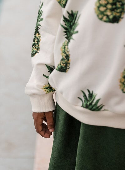 See You at Six pineapples - french terry - papyrus crème