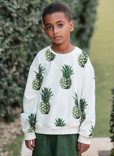 See You at Six pineapples - french terry - papyrus crème