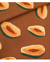 See You at Six papayas - french terry - glazuurd gemberbruin