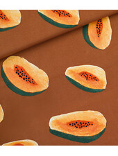 See You at Six papayas - french terry - glazed ginger brown