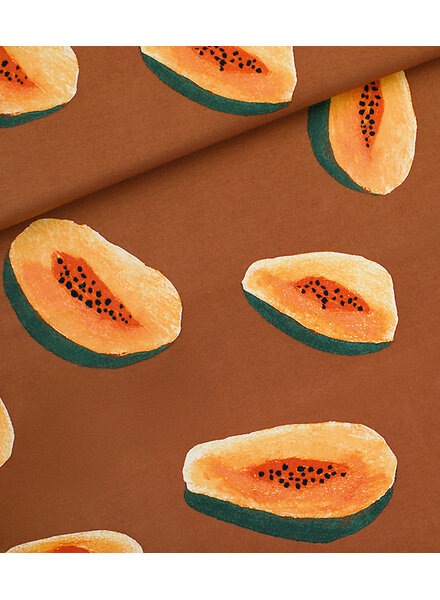 See You at Six papayas - french terry - glazed ginger brown