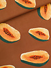 See You at Six papayas - french terry - glazed ginger brown