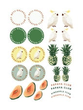 See You at Six Download - combinatiepakket - kaketoe, ananas en papaya voor sleutelhanger, tas en kleding