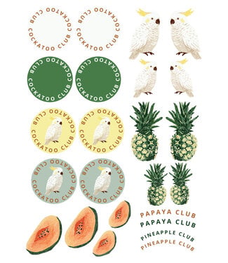 See You at Six Download - combinatiepakket - kaketoe, ananas en papaya voor sleutelhanger, tas en kleding