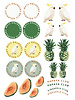 See You at Six Download - combination pack - cockatoo, pineapple and papaya for keychain, bag and clothing
