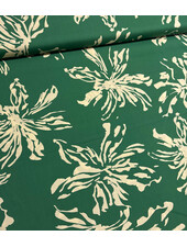 groen subtiele bloemenprint - popeline katoen