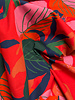 green leaves on red - cotton poplin