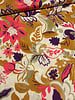 pink flowers on beige background - cotton poplin