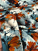 rust ice-blue flowers - viscose