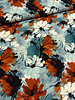 rust ice-blue flowers - viscose
