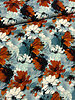 rust ice-blue flowers - viscose