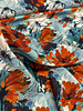 rust ice-blue flowers - viscose