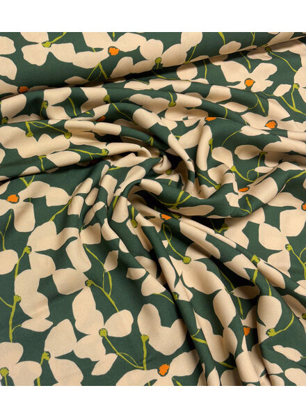 light & lush green summer print - viscose twill