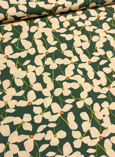 light & lush green summer print - viscose twill