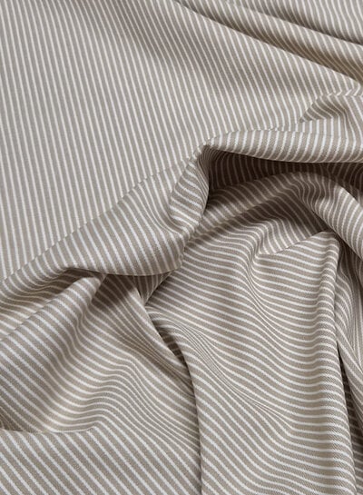 beige fijne streepjes denim