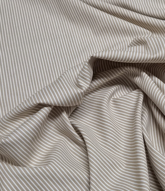 beige fijne streepjes denim