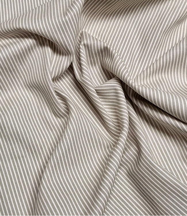 beige fijne streepjes denim