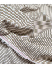 beige fijne streepjes denim 8oz