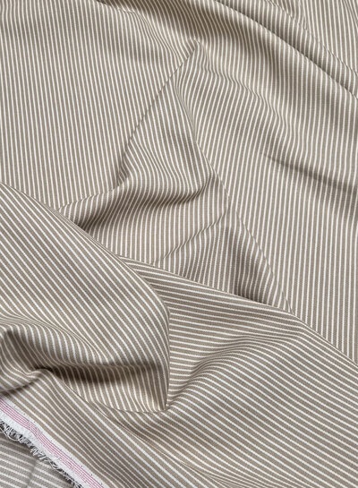 beige fijne streepjes denim