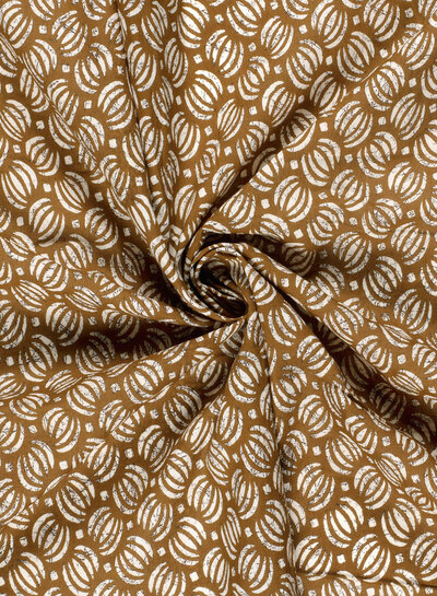 Madeline batik katoen voile - caramel cosmos