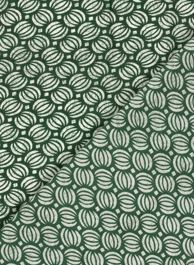 Madeline batik cotton voile - bottle green cosmos