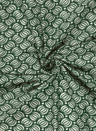 Madeline batik cotton voile - bottle green cosmos