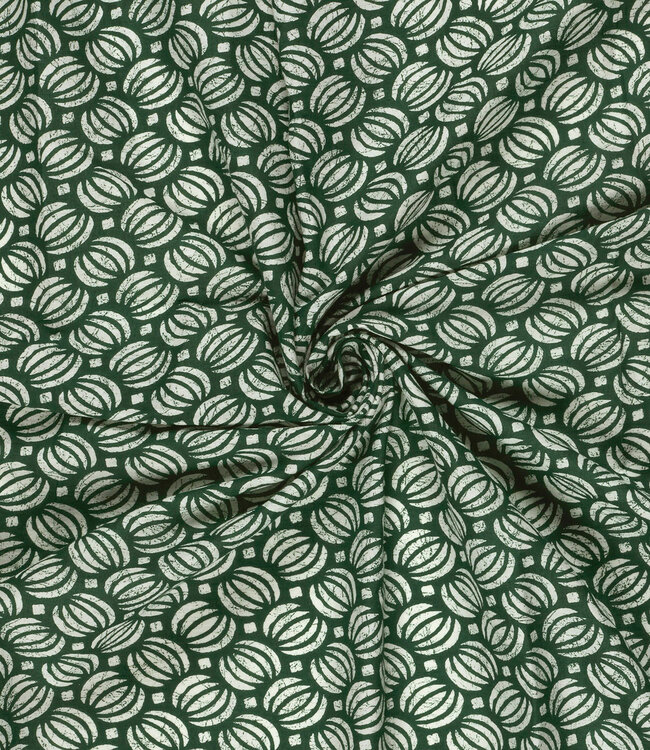 Madeline batik katoen voile - flessengroen cosmos
