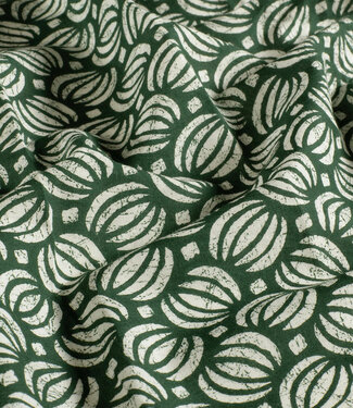 Madeline batik cotton voile - bottle green cosmos