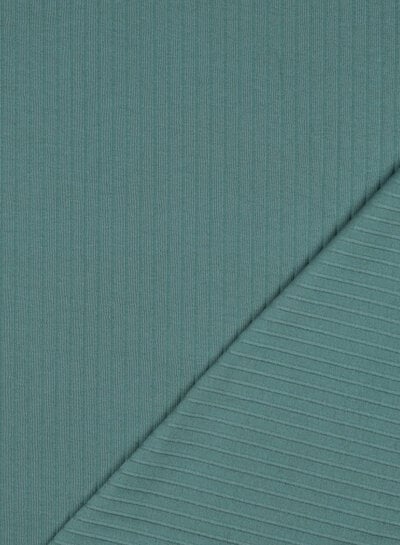 petrol - subtiel geribbelde tricot