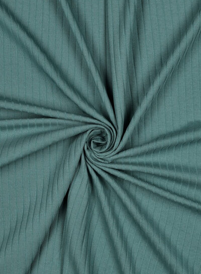 petrol - subtiel geribbelde tricot
