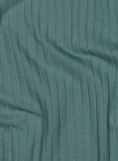 petrol - subtiel geribbelde tricot