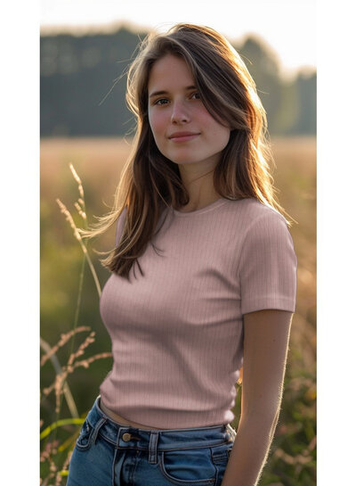 khaki - subtly ribbed knit